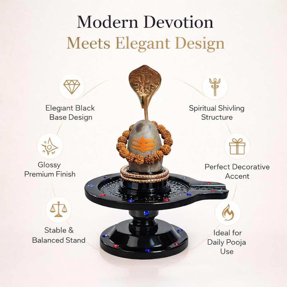 Thumbnail: Shivling with Naag and Small Rudraksha Mala (3.2x4.2 Inch)