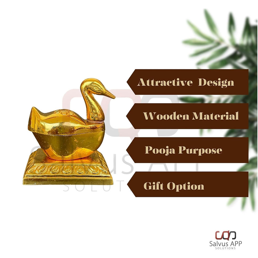 Thumbnail: Salvus APP SOLUTIONS Metal Duck/Swan Decorative Sindoor Box (Golden_2 Inch)