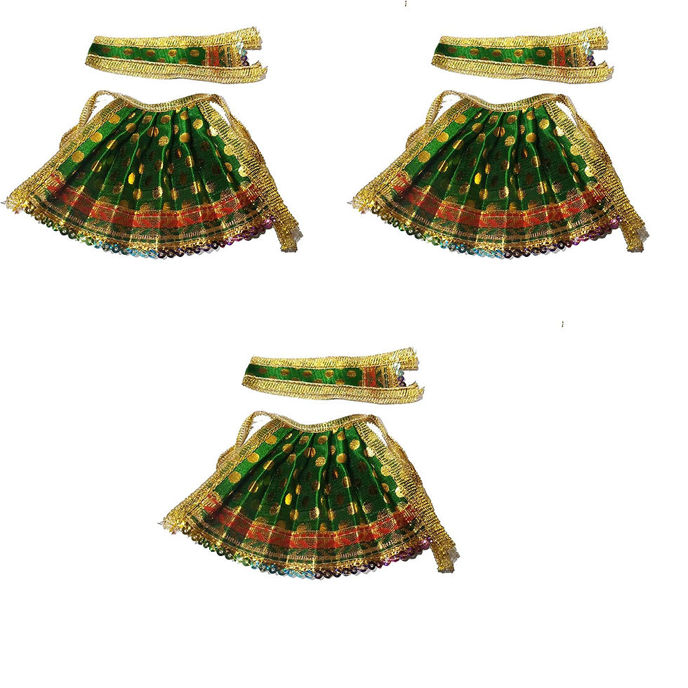 Thumbnail: Salvus APP SOLUTIONS Fabric Devi Mata Dress, Set of 3 (Green_3x5 Inch)