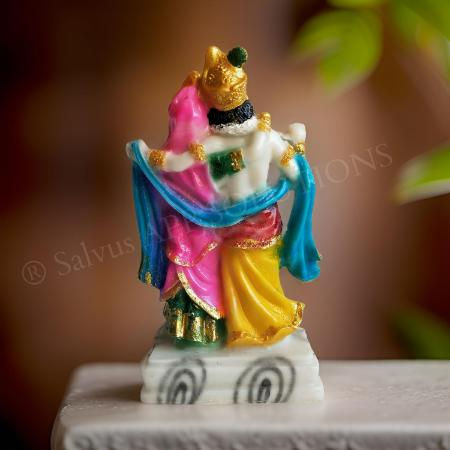 Thumbnail: Salvus APP SOLUTIONS Polyresin Radha Krishna Idol for Pooja - (Multi_5x9 Inch)