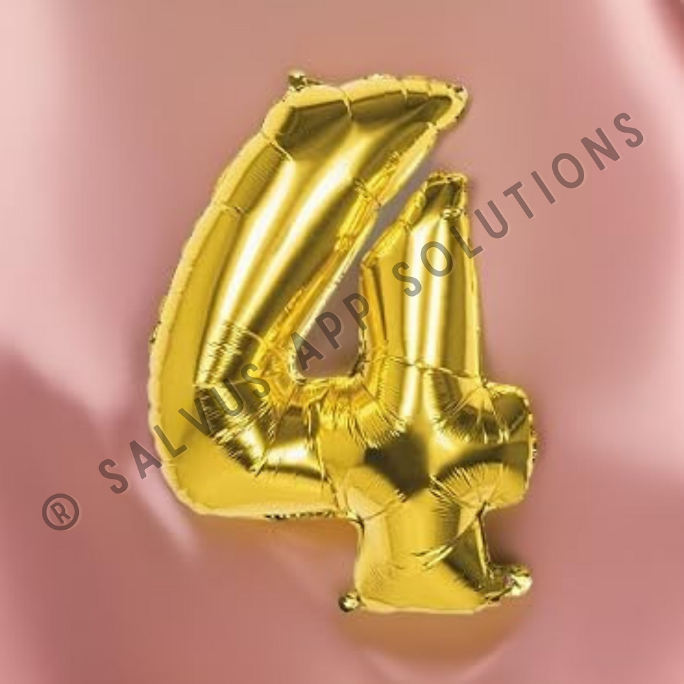 Thumbnail: Salvus APP SOLUTIONS Aluminum Foil Number Balloon 16 Inch (4 Number, Gold)