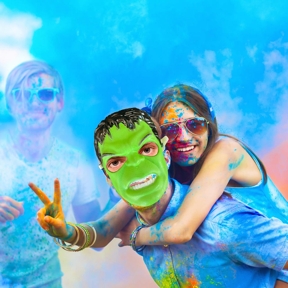 Thumbnail: Multicolor Plastic Fancy Scary Face Mask (Standard Size)