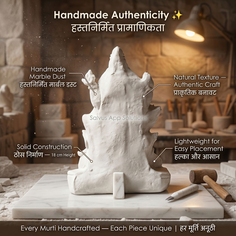 Thumbnail: Marble Dust Goddess Narmada Mataji Murti/Idol (18 cm)