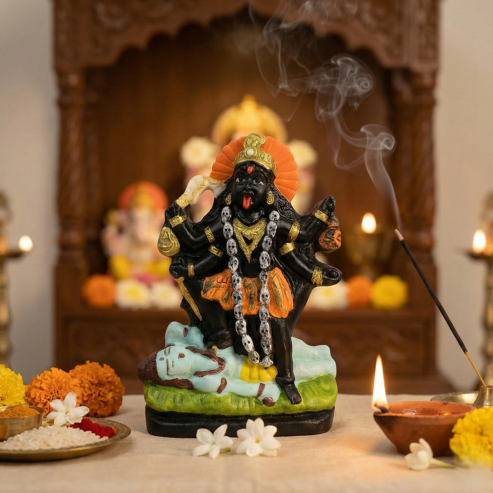 Thumbnail: Handmade Marble Dust Goddess Maa Kali Statue