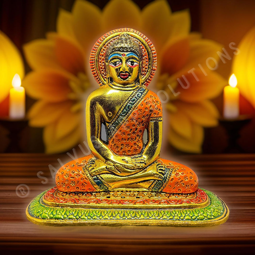 Thumbnail: Salvus APP SOLUTIONS Metal Lord Buddha Statue with Agarbatti Stand (5.5 Inch)