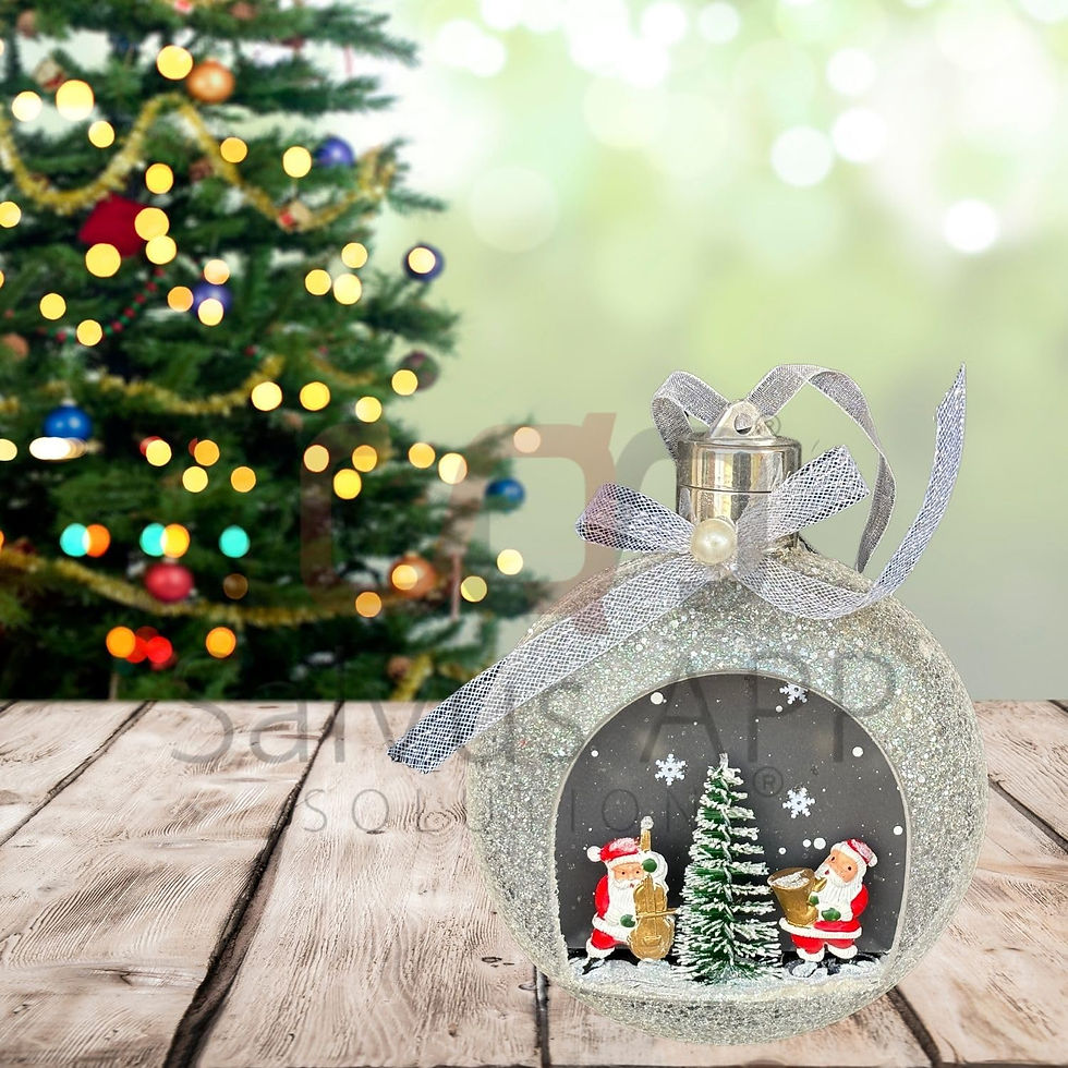 Thumbnail: Salvus APP SOLUTIONS New Round Bulb with Christmas Tree & Santa Claus (4x6 inch)