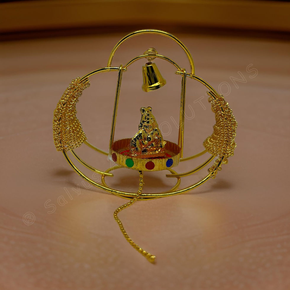 Thumbnail: Multicolor Jhula with Mini Laddu Gopal Idol (3.5x3 Inch)
