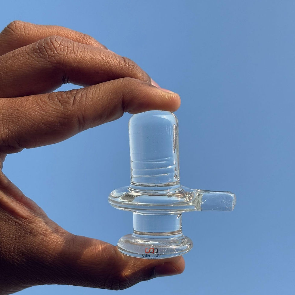 Thumbnail: Salvus APP SOLUTIONS Crystal made Shivling Idol Statue for Pooja/Temple/Home