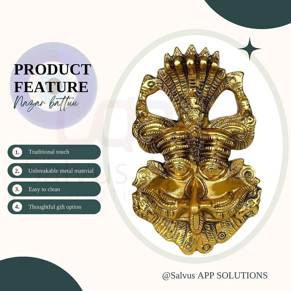 Thumbnail: Salvus APP SOLUTIONS Narsingh Kirtimukha Wall Hanging, Set of 2 (Gold_4x5.5 IN)