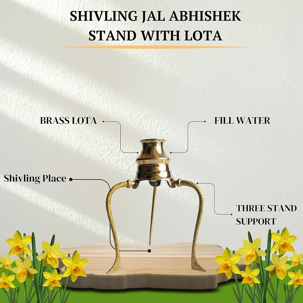 Thumbnail: Salvus APP SOLUTIONS Brass Plate Thali with Shivling Stand and Jal Abhishek Lota