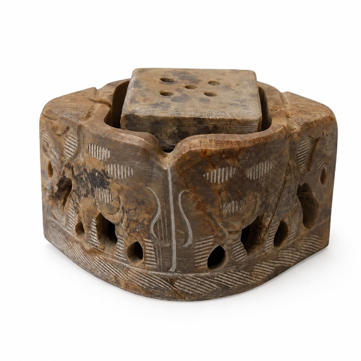 Exquisite Handcrafted Elephant Incense and Candle Holder