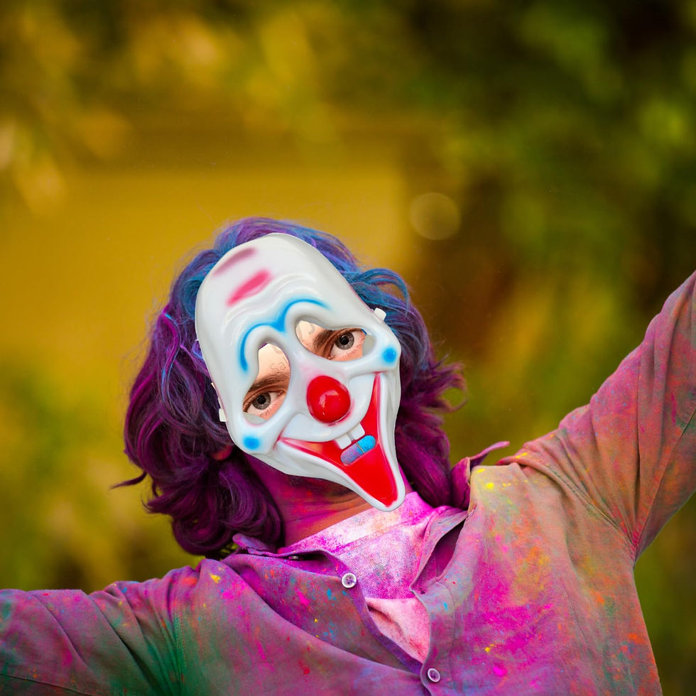 Thumbnail: Salvus APP SOLUTIONS Premium Multicolor Plastic Fancy Joker/Clown Face Mask
