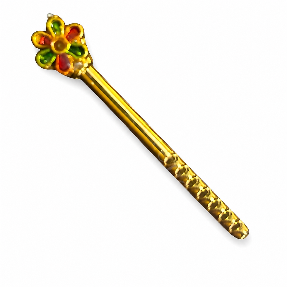 Thumbnail: Metal Work Bansuri for Krishna Idol (Multicolor, 5x2 inch)