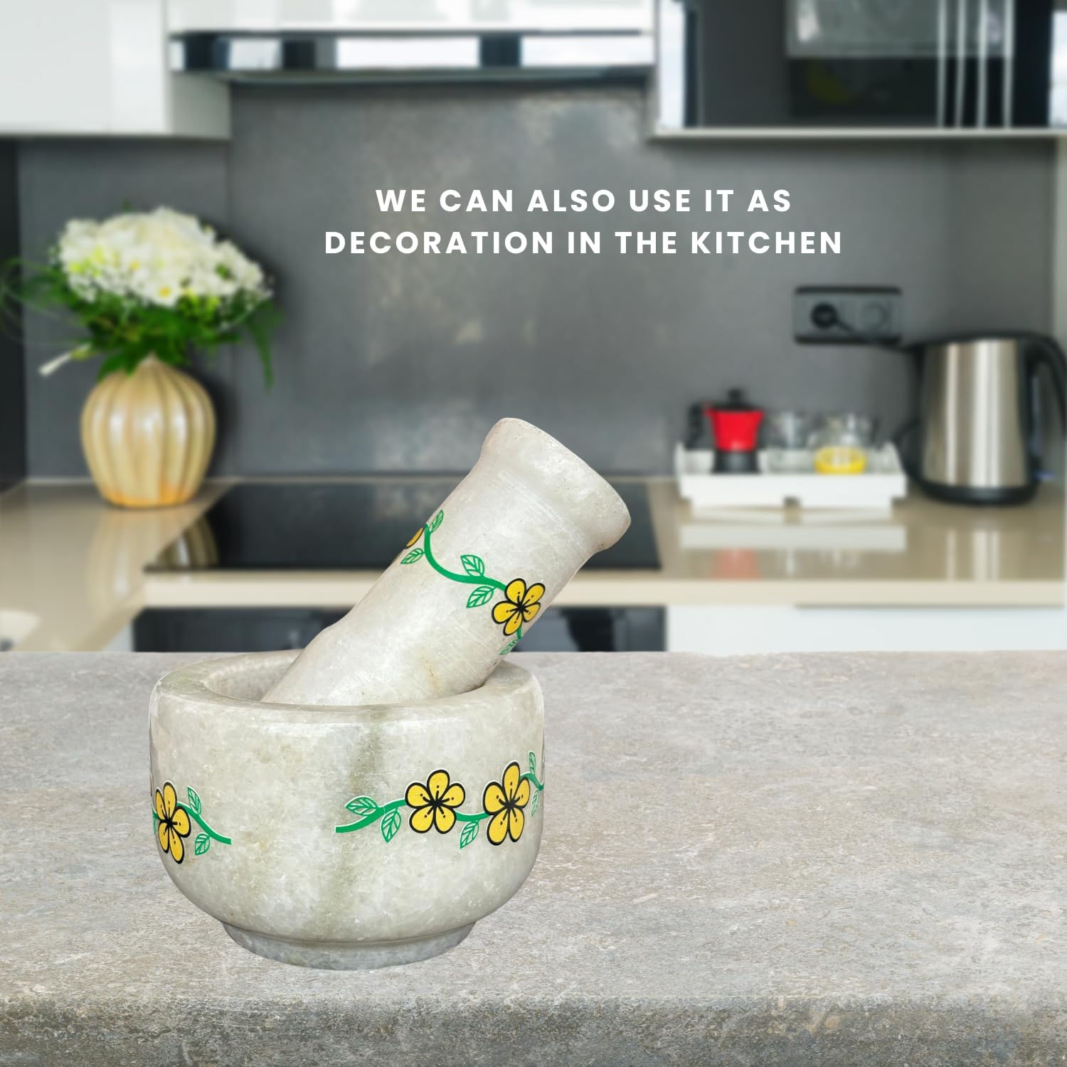 Salvus App SOLUTIONS Mortar and Pestle Set: kitchen use and gifting (3x2 inch)