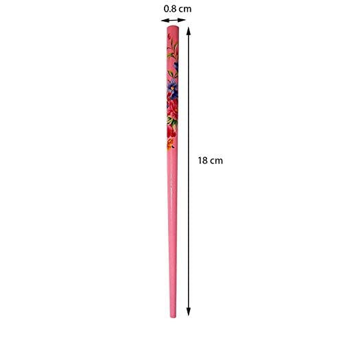 Thumbnail: Wooden Handmade Beautiful Pink Hair Pin/Bun Stick