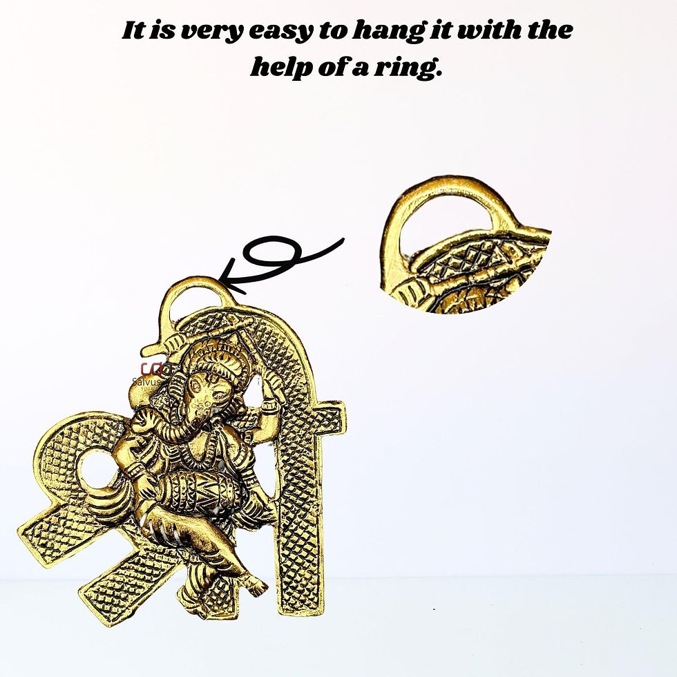 Thumbnail: Salvus APP SOLUTIONS Metal Vaastu Feng Shui Wall Hanging Shri Ganesh (4x4 in)
