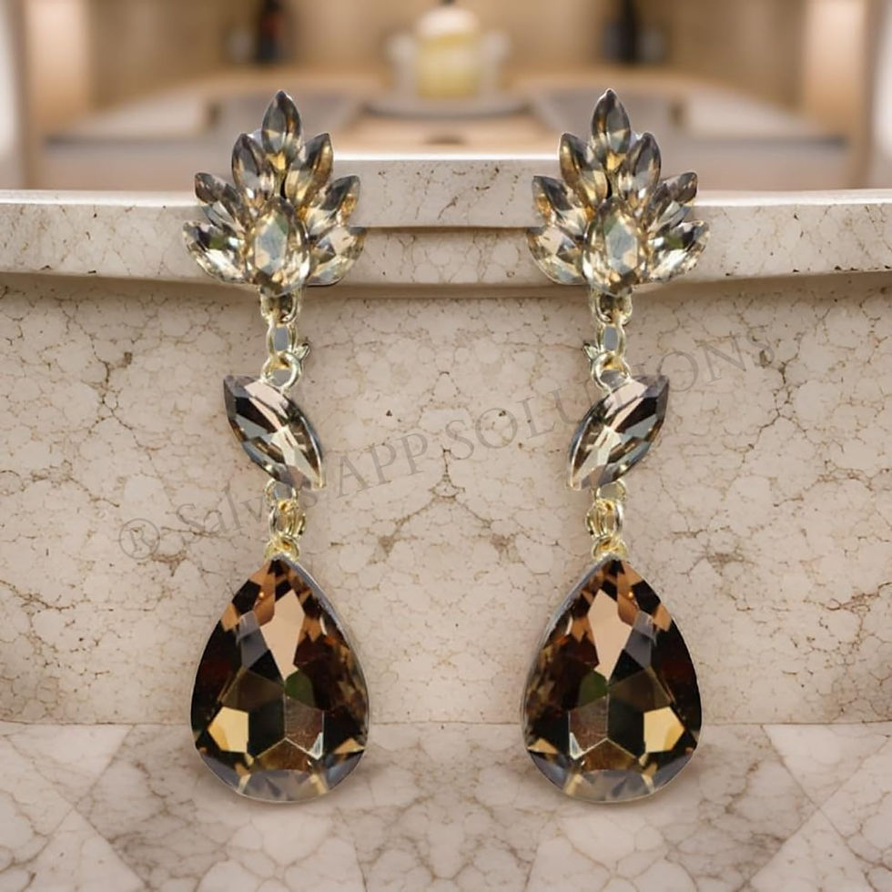 Thumbnail: Salvus APP SOLUTIONS Stylish Crystal Stone Earrings for girls (Multi_1x2 Inch)