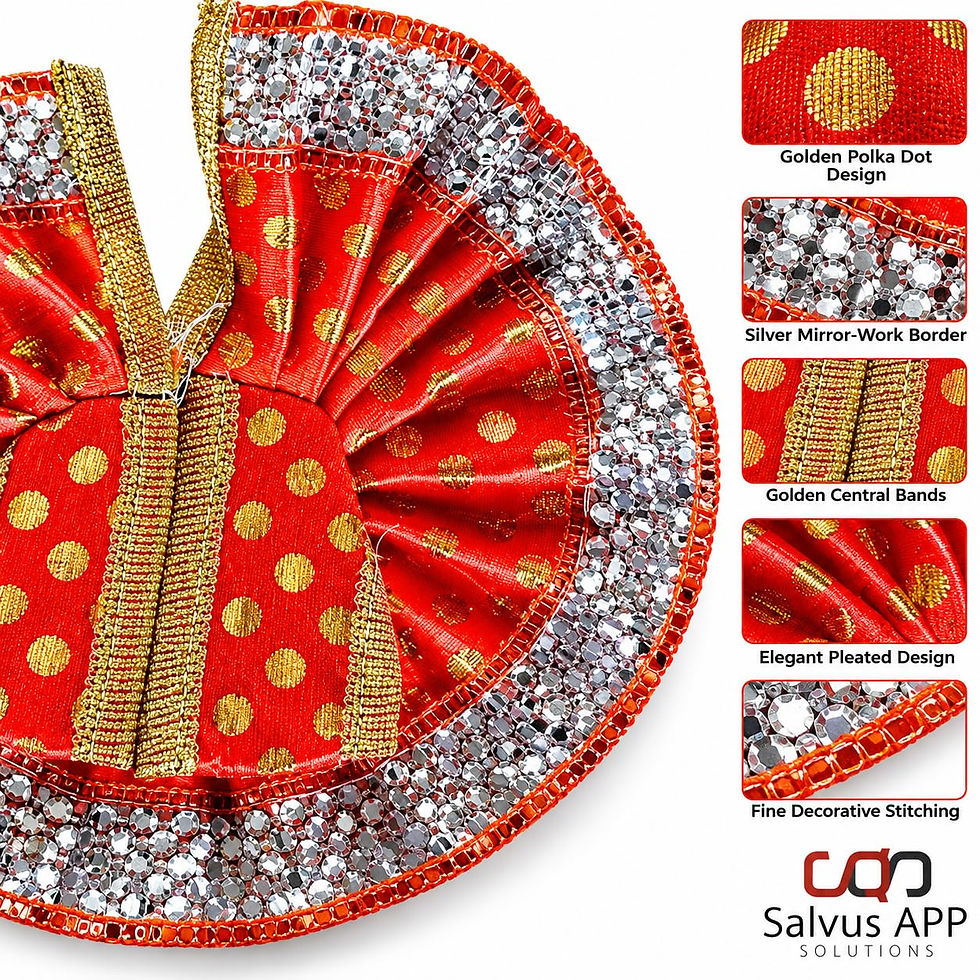 Thumbnail: Fabric Golden-Orange Laddu Gopal Poshak/Dress (13cm)