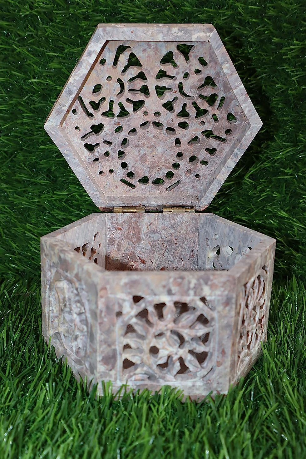 Thumbnail: Salvus APP SOLUTIONS Antique Marble Hexagon Shape Small Pan Dan (5x4x3 inch)