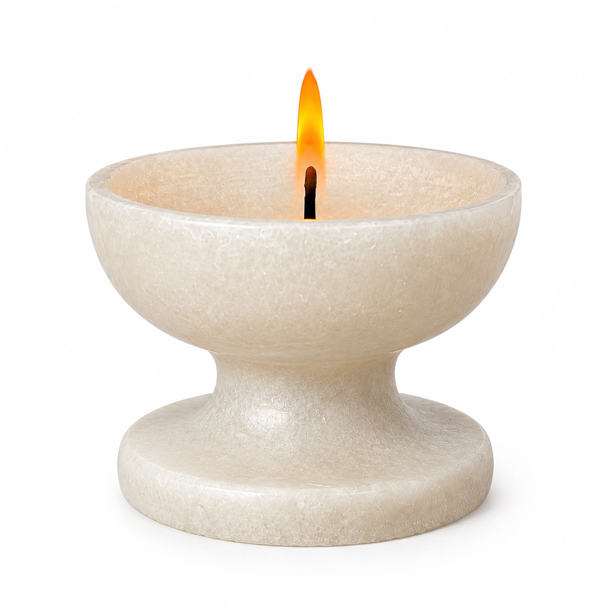Salvus APP SOLUTIONS White Marble Diyas for Pooja (3x2 Inch) [1 PC]