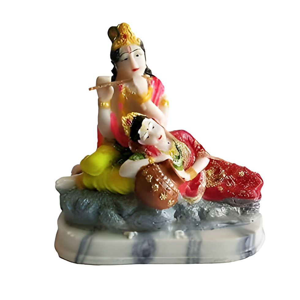 Thumbnail: Salvus APP SOLUTIONS Handmade Multicolor Polyresin Radha Krishna Murti, (7 Inch)