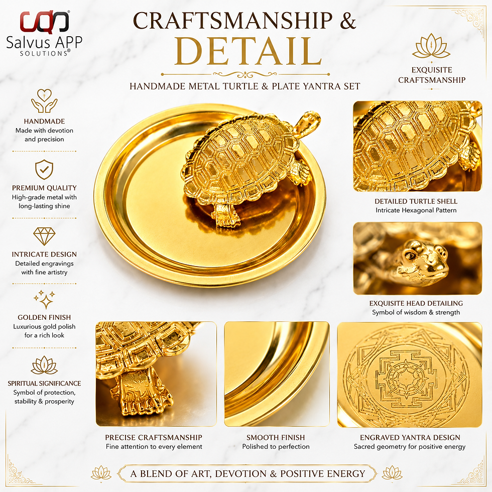 Thumbnail: Metal Sarva Ichha Turtle & Plate Set, 1 Pc (Golden_4 inch)