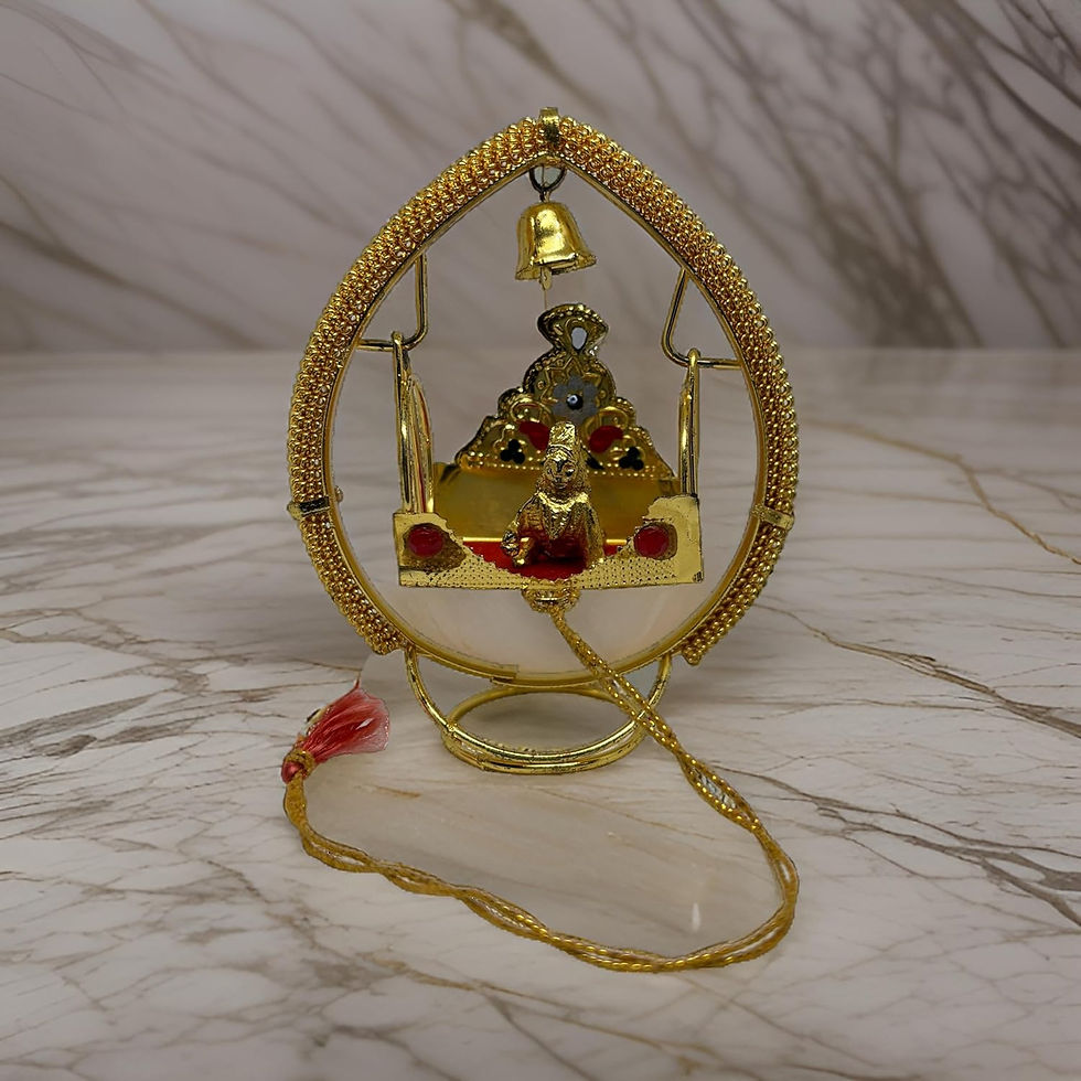 Thumbnail: Salvus APP SOLUTIONS Metal Decorative Moti Jhula with Mini Laddu Gopal Murti.
