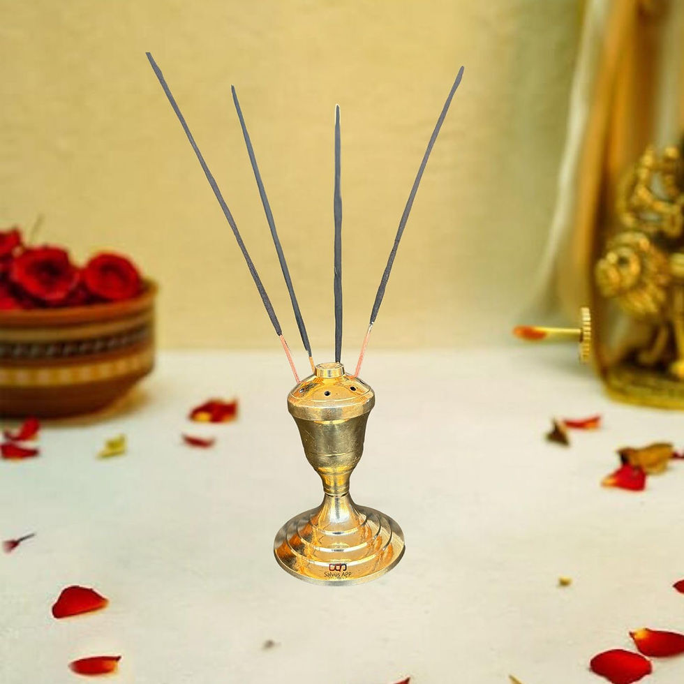 Thumbnail: Salvus APP SOLUTIONS Pure Brass Incense Stick Holder –  (2.5x3.5 Inch_Golden)