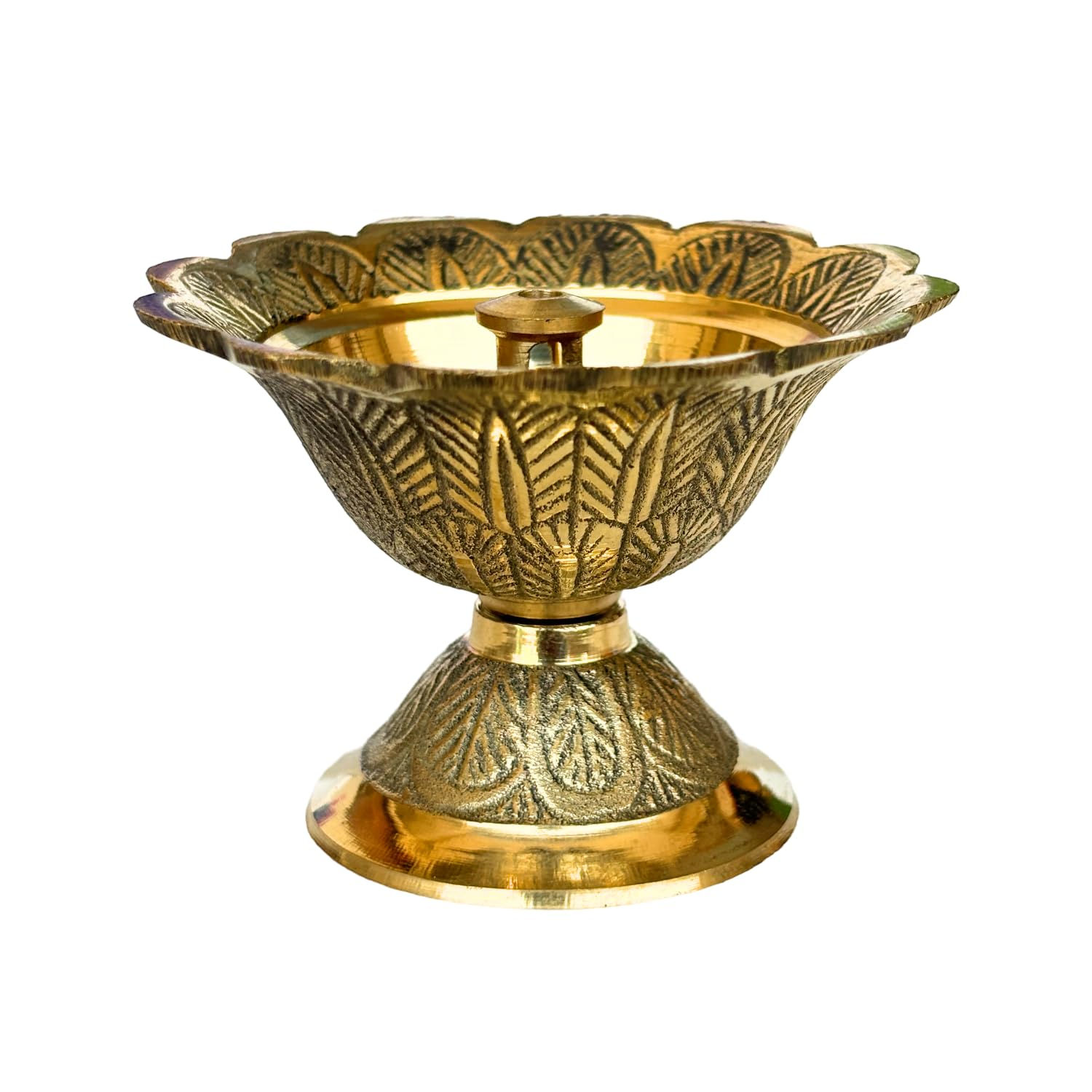 Salvus APP SOLUTIONS Brass kamalam deepalu New Kamal Shape Deepak (2.8 Inch)