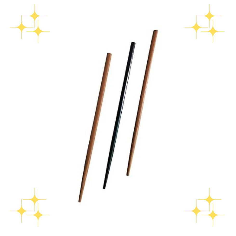 Thumbnail: Salvus APP SOLUTIONS Plain Black Mustard & Brown WoodenHair stickGirls(Set Of 3)