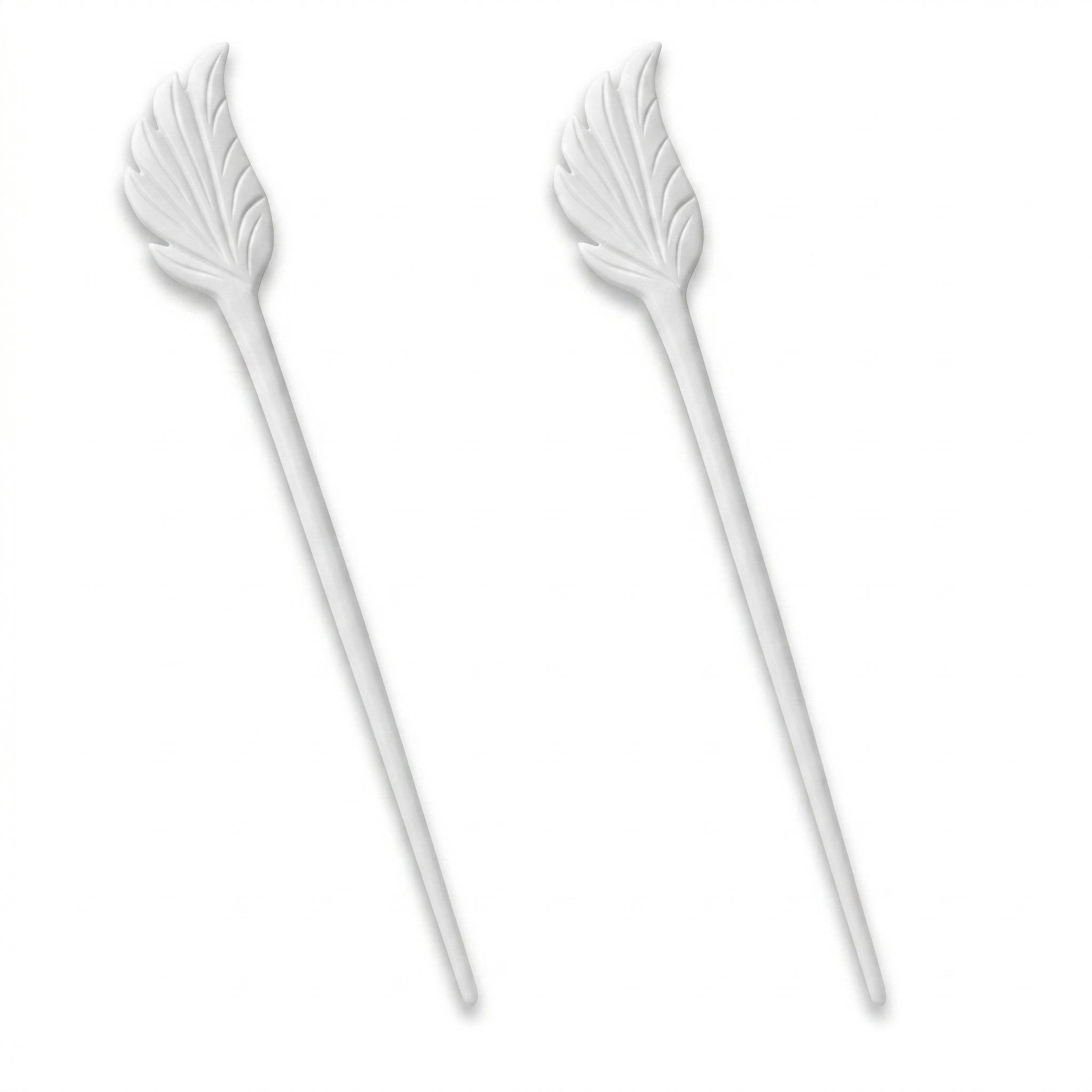 Salvus APP SOLUTIONS Leaf Design Marble white Long Hair Stick Set For Women