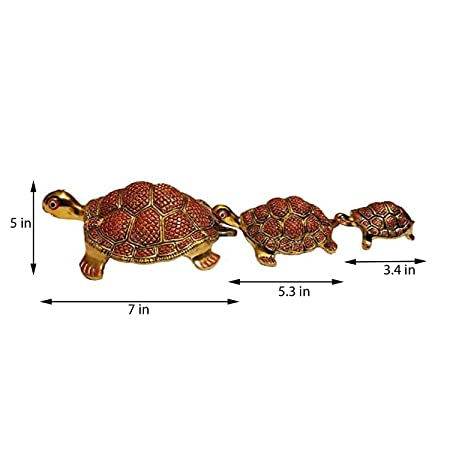 Thumbnail: Salvus APP SOLUTIONS Red & Gold Turtle Feng Shui Showpiece [Set of 1_3 PCs]