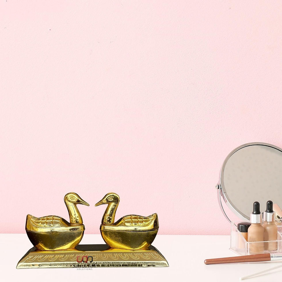 Thumbnail: Salvus APP SOLUTIONS Golden Metal Pair of Duck Sindoor Box, for Women (11x7 cm)