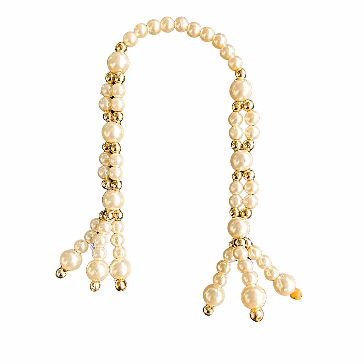 Handcrafted Laddu Gopal White Moti Mala Shringaar Set
