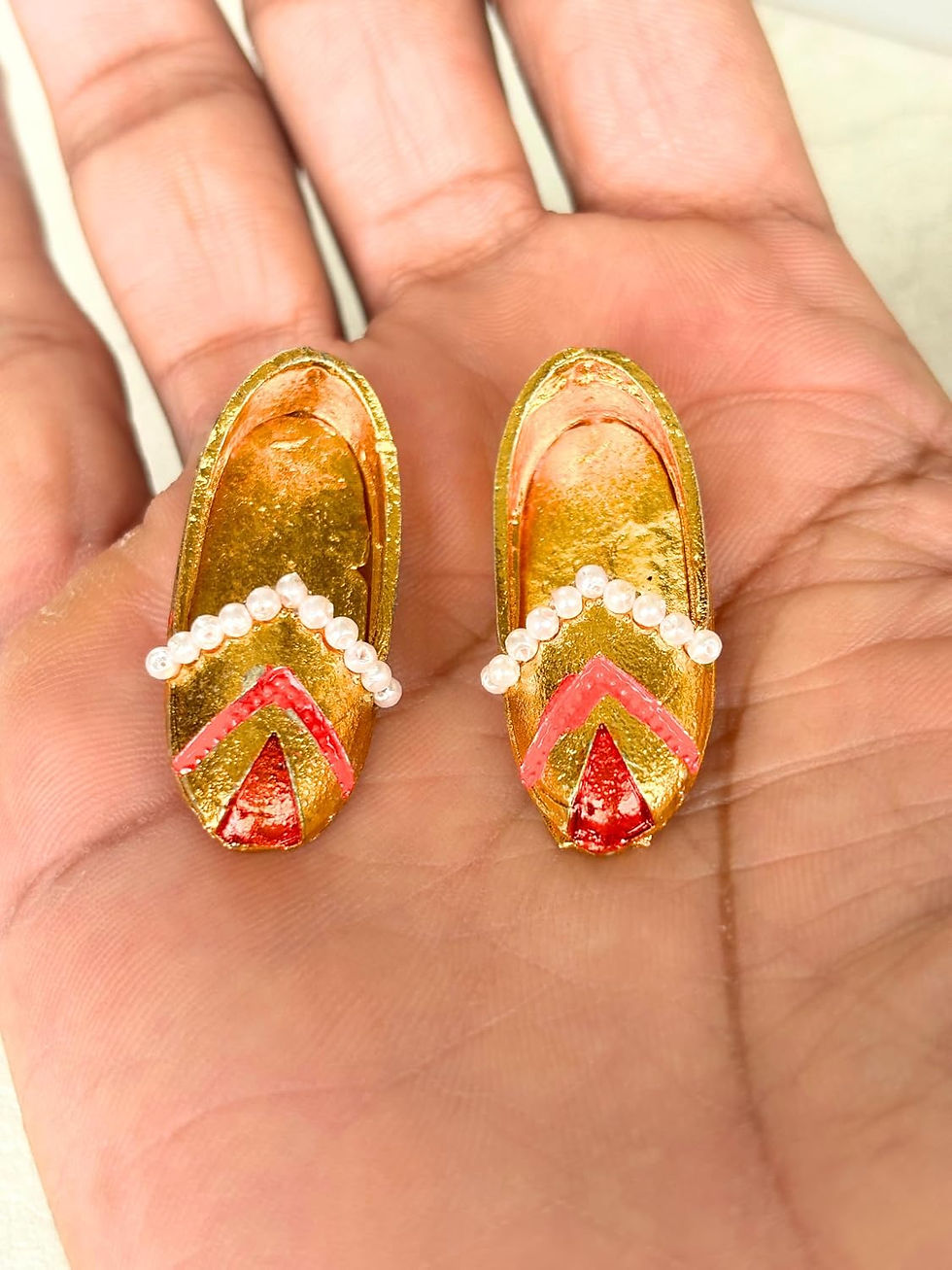Thumbnail: Multicolor Stone Worked Laddu Gopal Miniature Mojadi