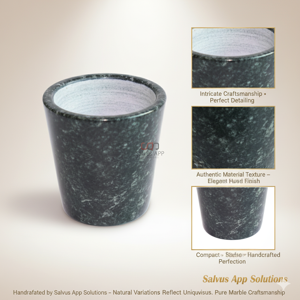 Thumbnail: Black Marble Glass for Pooja, Crockery, and Kitchen (1-pc)