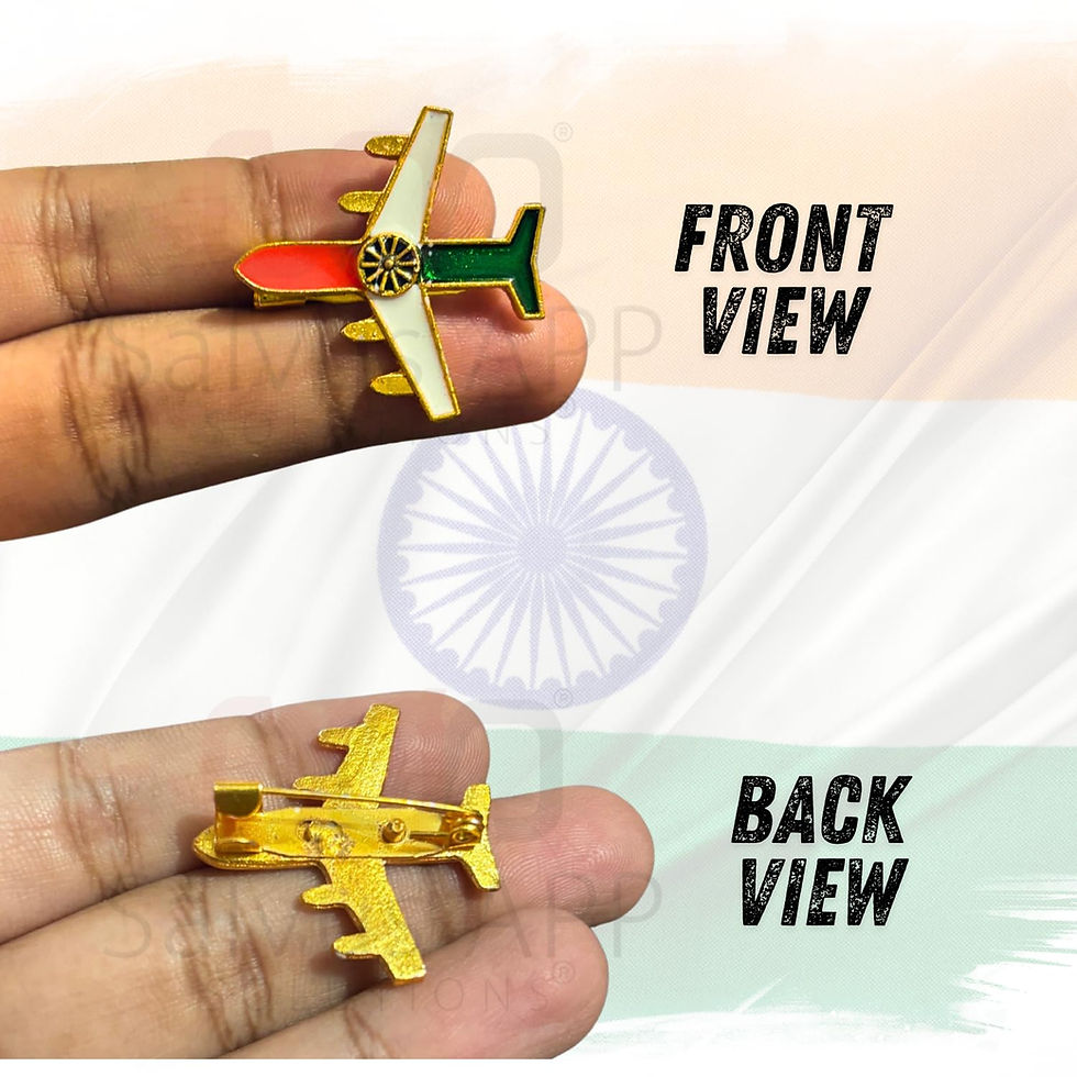 Thumbnail: Indian Flag Badge Airoplane Shape