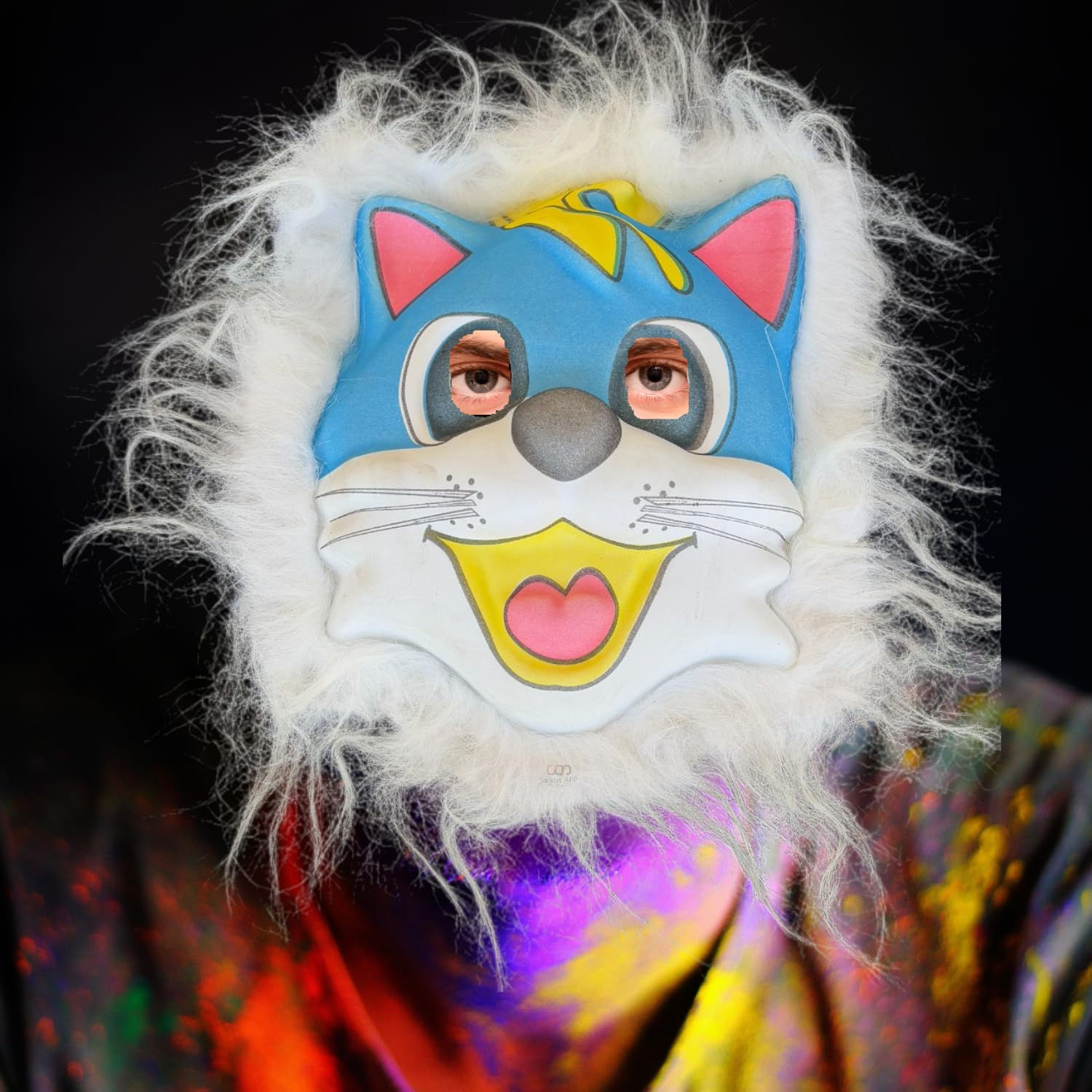 Salvus APP SOLUTIONS Colorful Celebration: Face Mask (Blue & White_8x10 Inch)