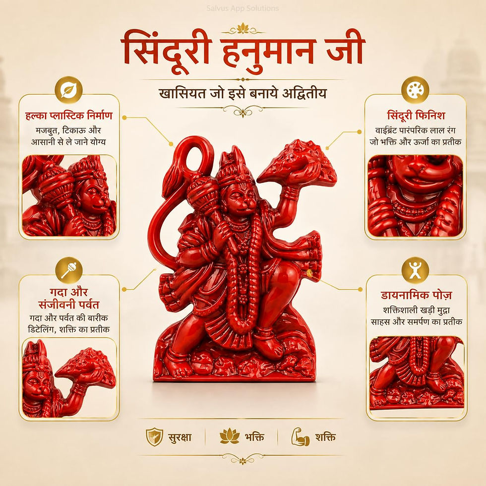 Thumbnail: Plastic Orange Lord Hanuman Murti Wall Sticker (2.5 Inch)