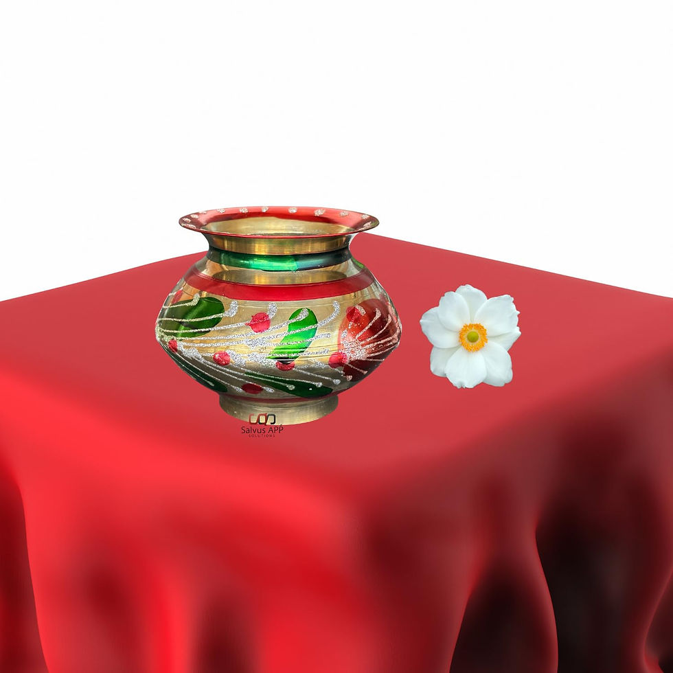 Thumbnail: Salvus APP SOLUTIONS Brass Handpainted Meenakari Karwa Chauth Lota
