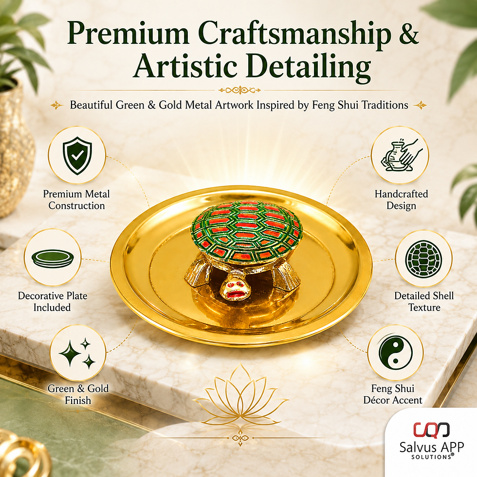 Thumbnail: Metal Green Color Turtle with Golden Color Plate(3.5-Inch)