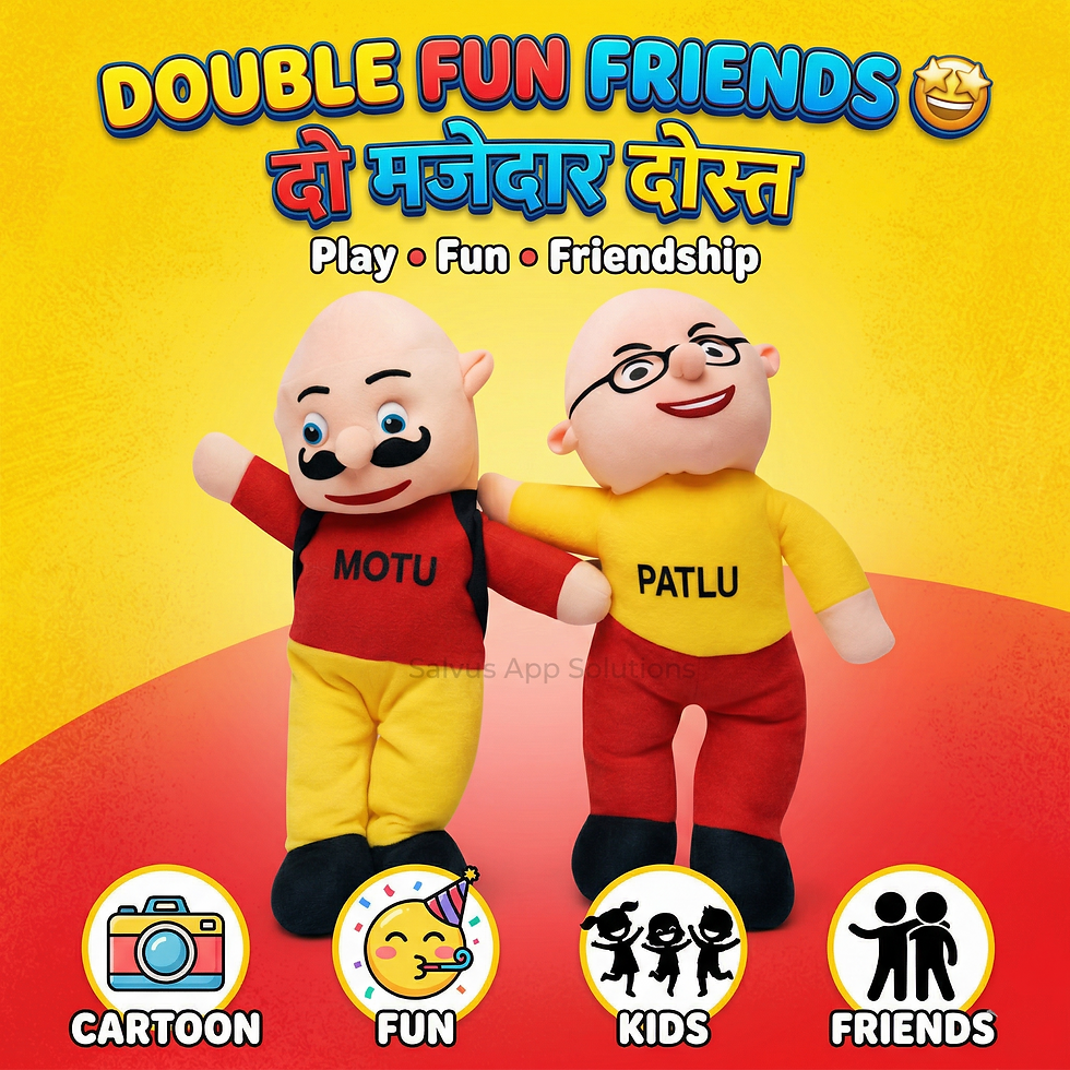 Thumbnail: Salvus APP SOLUTIONS Cute Cartoon Character Plush Toy (Multicolor_6x10 Inch)