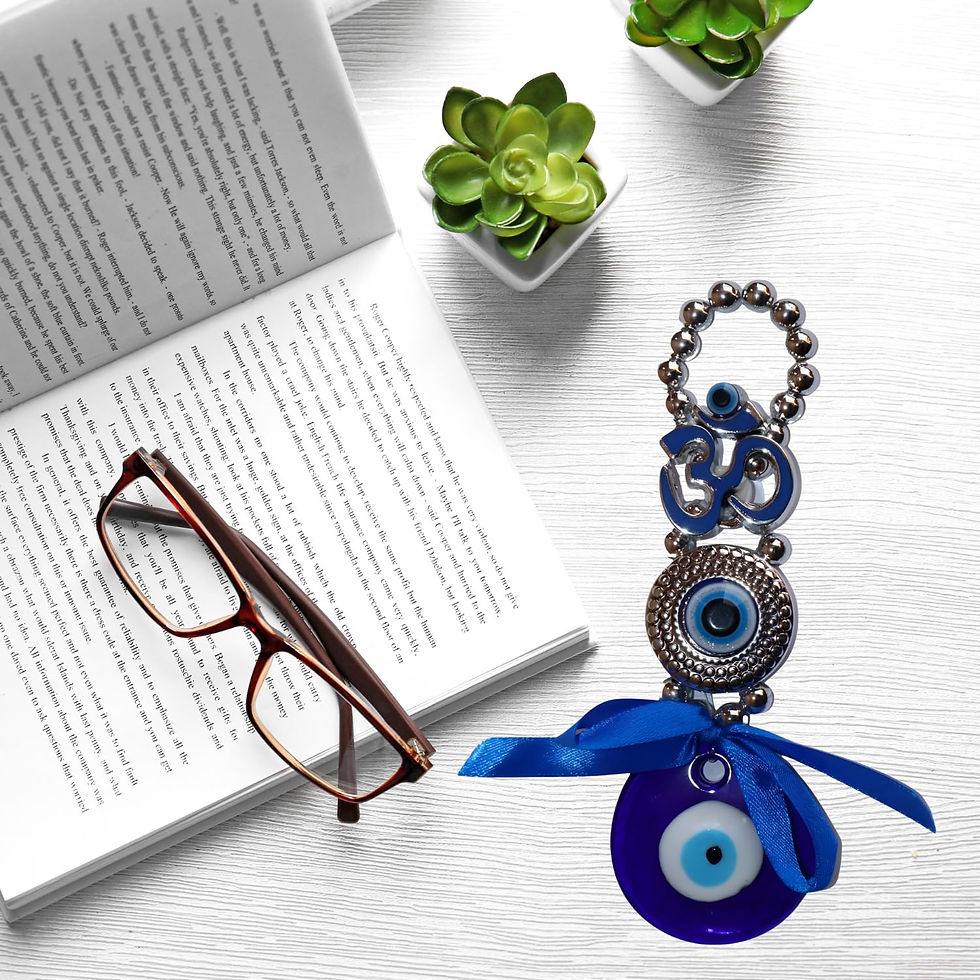 Thumbnail: Salvus APP SOLUTIONS Blue & Silver Small OM designed Feng Shui for Car Hanging