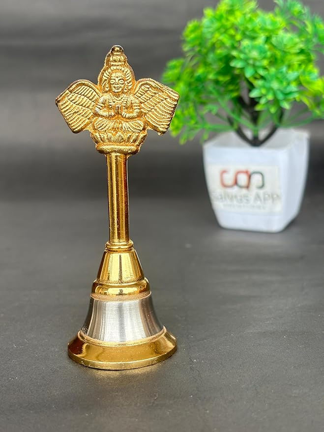 Salvus APP SOLUTIONS Metal Hand Held Temple Bell Pooja Garud Ghanti - 3 Inch
