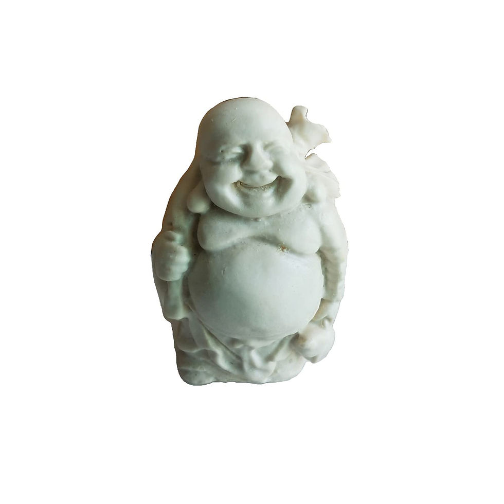 Thumbnail: Marble Dust Feng Shui Laughing Buddha (White_2x3.5 Inch)