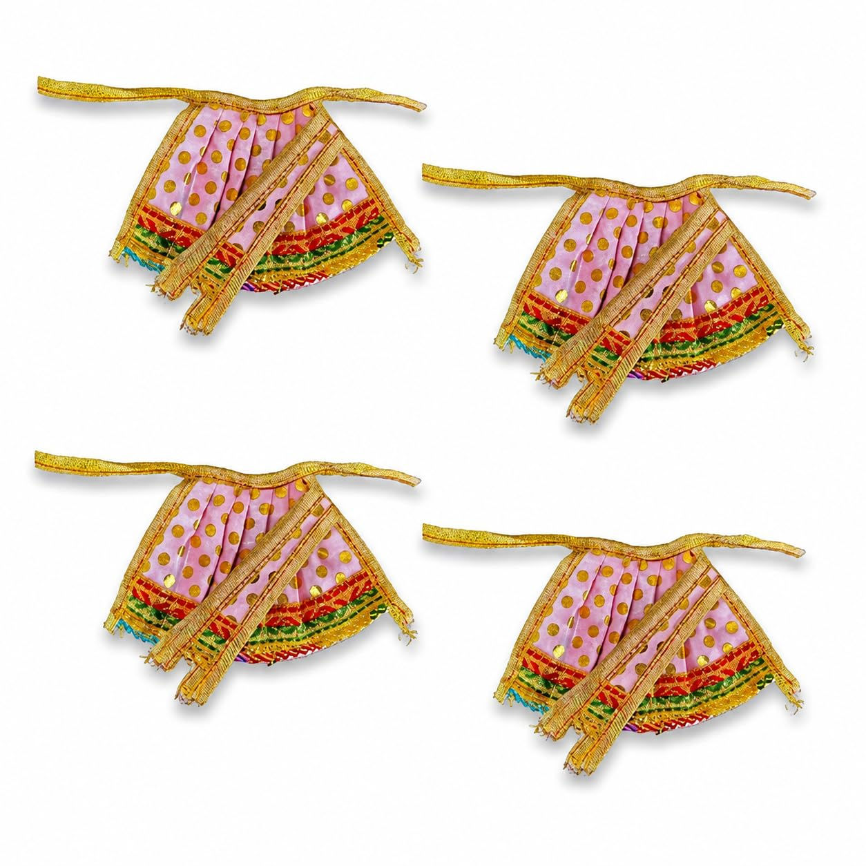 Fabric Devi Mata Dress, Set of 4 (Pink_3x5 Inch)
