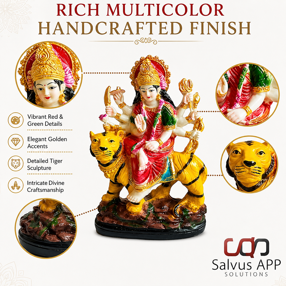 Thumbnail: Beautiful Polyresin Durga MATA Murti (Multicolor)