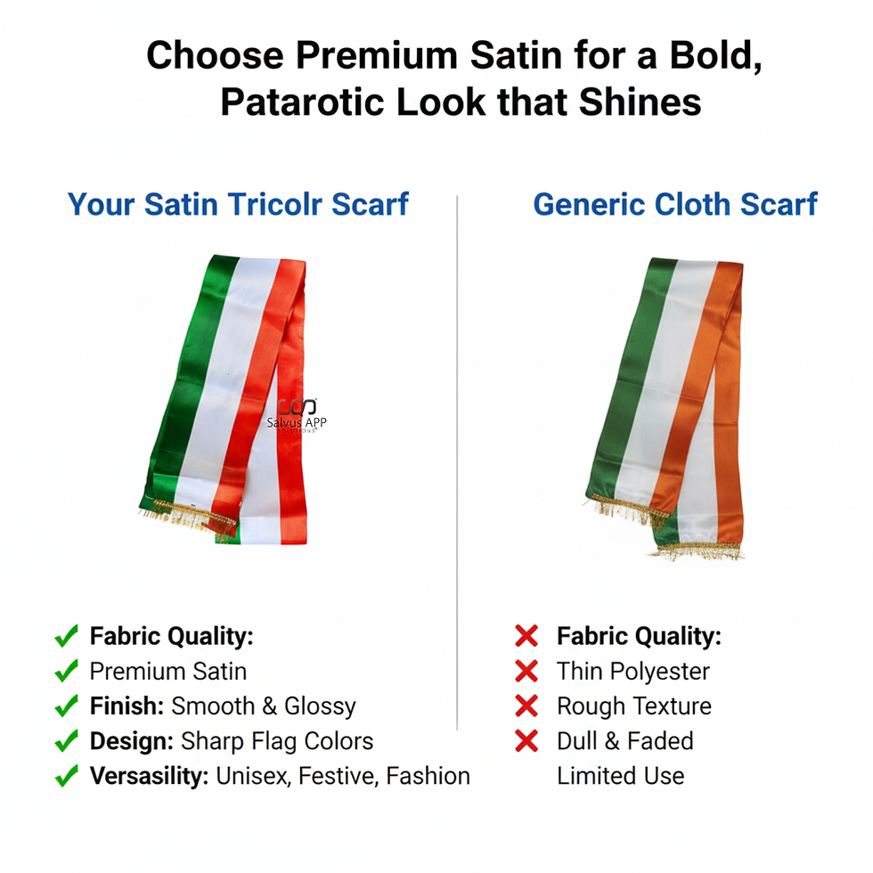 Thumbnail: Salvus APP SOLUTIONS Satin Flag Design & Color Scarf Unisex Dupatta, Pack of 1