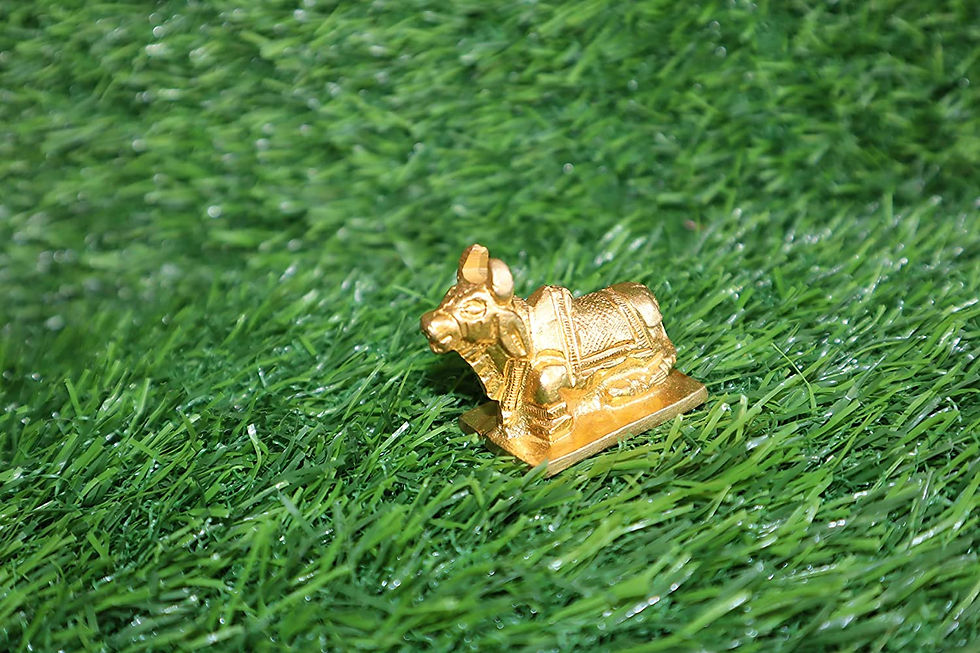 Thumbnail: Salvus App SOLUTIONS Handmade Brass Nandi Murti/Sculpture for Shivling, (2 Inch)