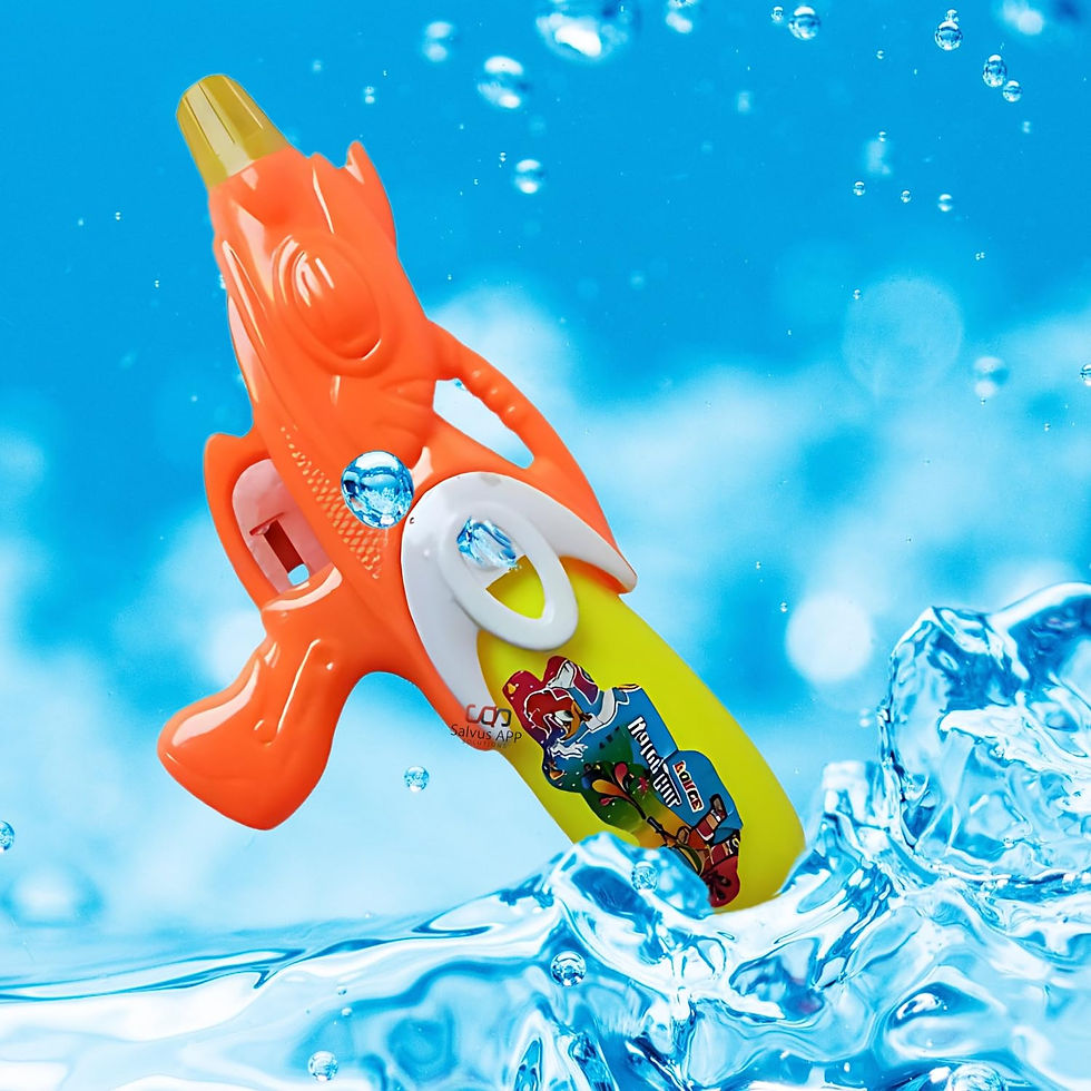 Thumbnail: Plastic Holi Cartoon Water Gun Pichkari (Orange_11x5 Inch)